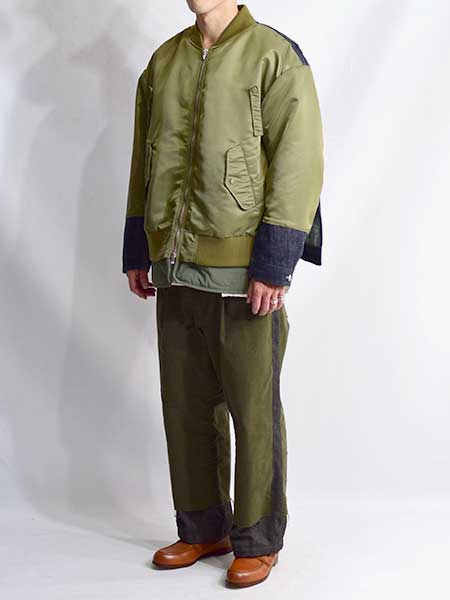 TUCK LAYERED PANTS -KHAKI- | IN ONLINE STORE