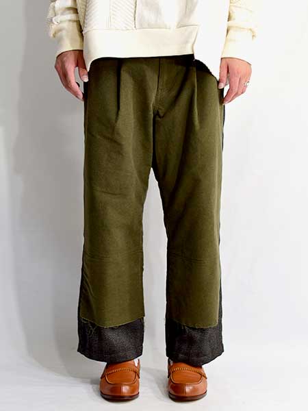 TUCK LAYERED PANTS -KHAKI- | IN ONLINE STORE