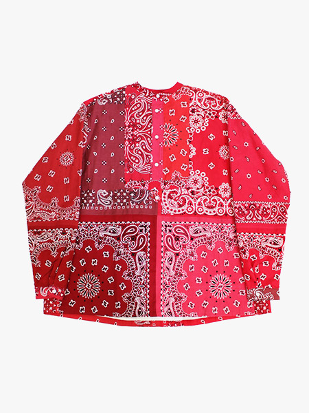 VINTAGE BANDANA PATCHWORK SHIRT PO -RED- | IN ONLINE STORE