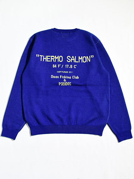 JACQUARD SWEATER LS THERMO SALMON -BLUE- | IN ONLINE STORE