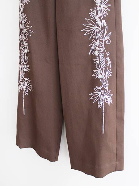 EMBROIDRED PANTS -BROWN-Lady's-