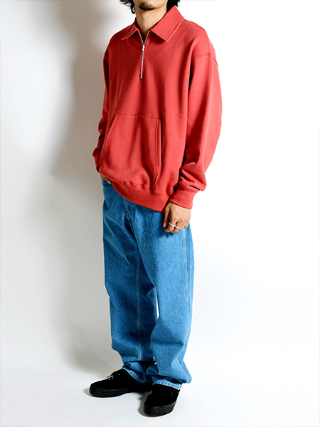 BLUFCAMP HALF ZIP KNIT TEE RED - www.sorbillomenu.com