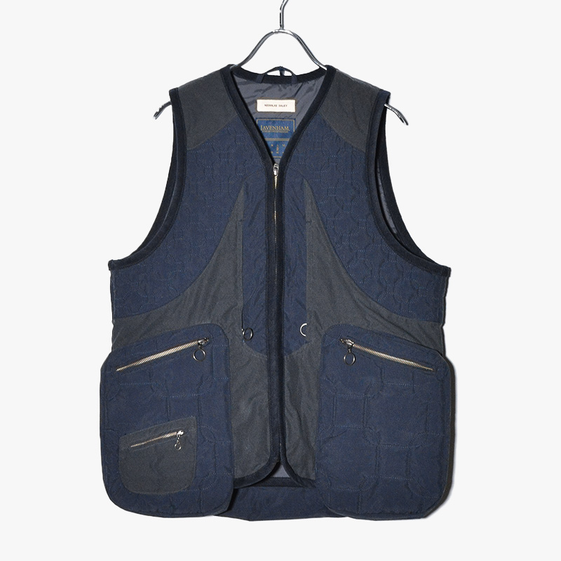 NICHOLAS DALEY X LAVENHAM ZIP THROUGH VEST -NVY- | IN ONLINE STORE