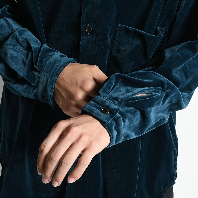 VELVET L/S SHIRT -BLU- | IN ONLINE STORE