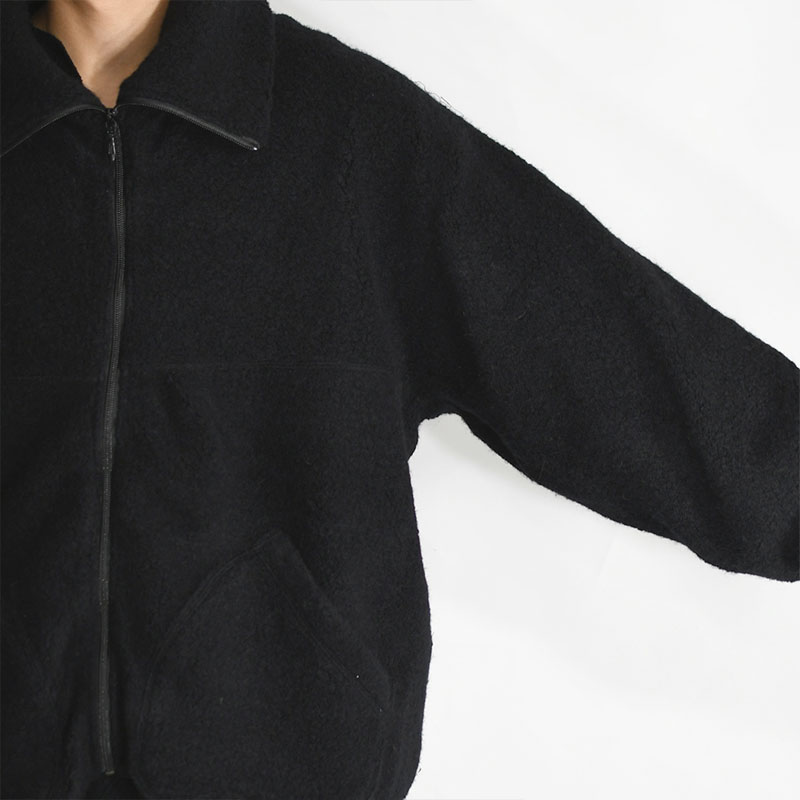 ANGOLA PILE TRACK JACKET -BLACK- | IN ONLINE STORE