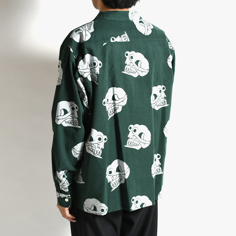 SKULL-PATTERN FLANNEL SHIRT -2.COLOR- | IN ONLINE STORE