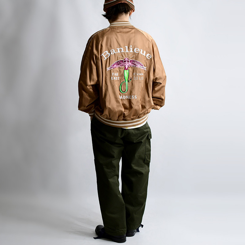 STADIUM SATIN JACKET -BROWN- | IN ONLINE STORE