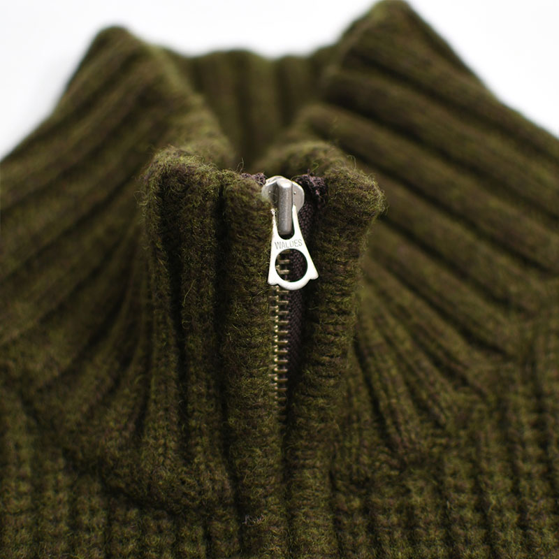 ZIP UP KNIT BLOUSON -OLIVE- | IN ONLINE STORE