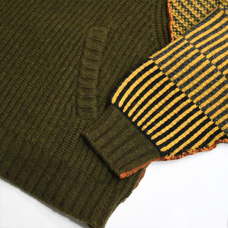 ZIP UP KNIT BLOUSON -OLIVE- | IN ONLINE STORE