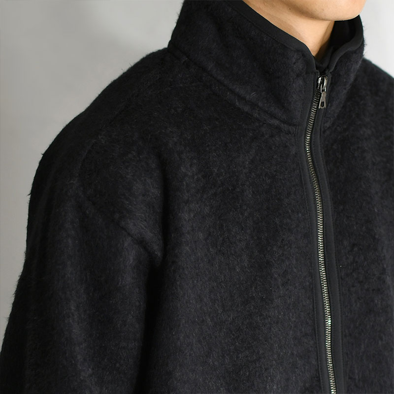 COTTON SILK FLEECE ZIP JACKET -HEATHER BLACK- | IN ONLINE STORE