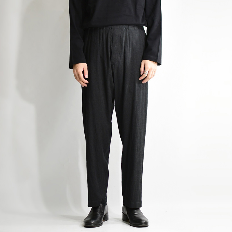 SILK WOOL TROPICAL EASY PANTS -HEATHER CHARCOAL- | IN ONLINE STORE