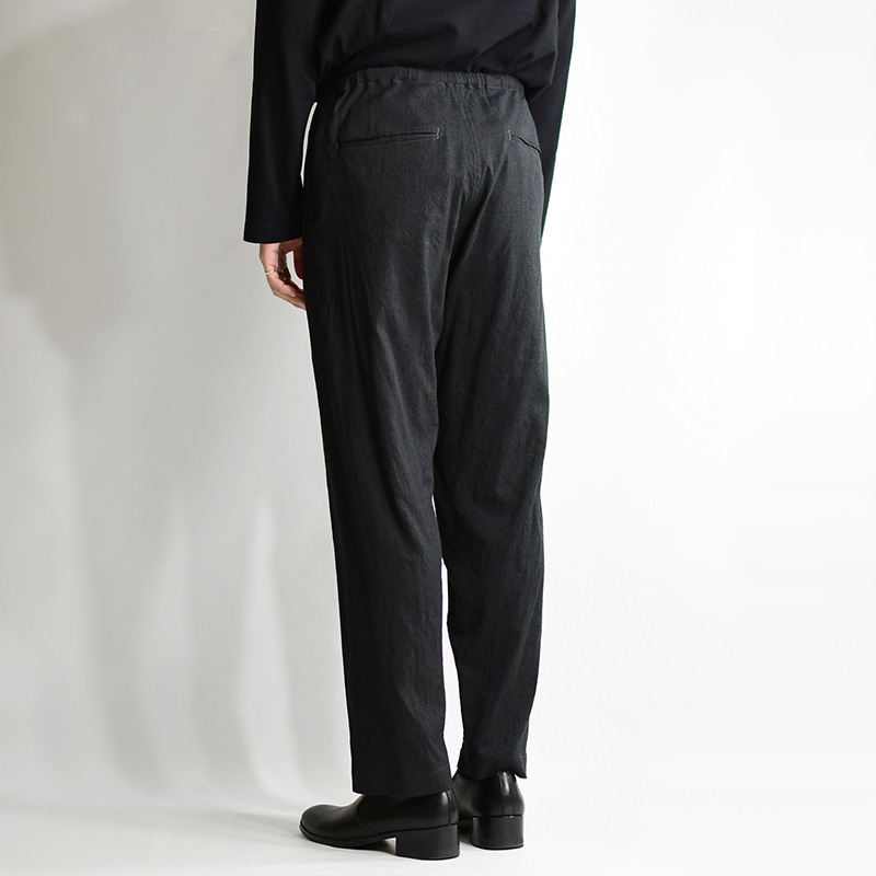 SILK WOOL TROPICAL EASY PANTS -HEATHER CHARCOAL- | IN ONLINE STORE