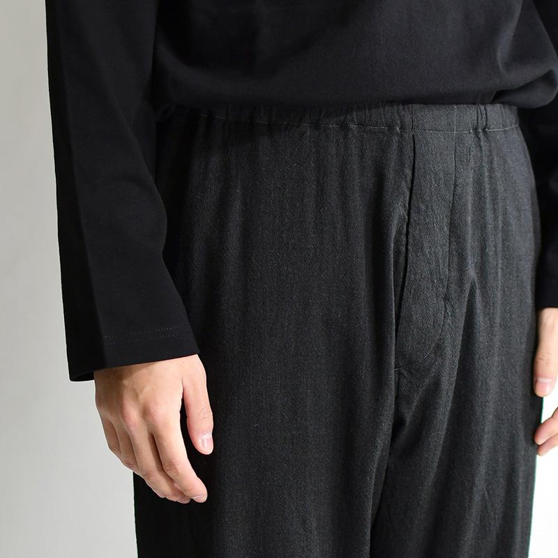 SILK WOOL TROPICAL EASY PANTS -HEATHER CHARCOAL- | IN ONLINE STORE