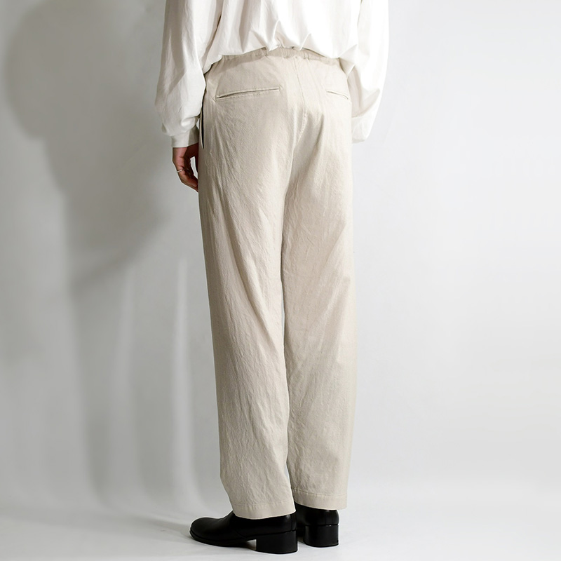 SILK WOOL TROPICAL EASY PANTS -HEATHER IVORY- | IN ONLINE STORE