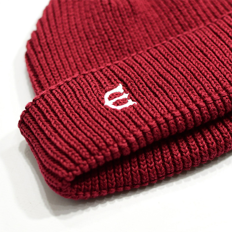 E LOGO BEANIE -BURGUNDY- | IN ONLINE STORE