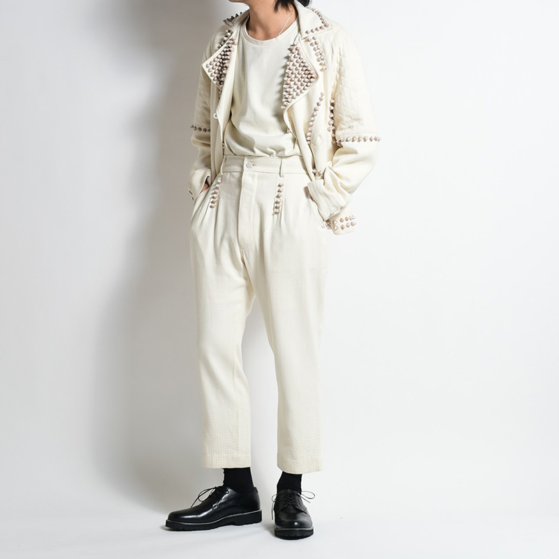 MAD SASHIKO SPIKED SLIM PANTS -WHITE- | IN ONLINE STORE