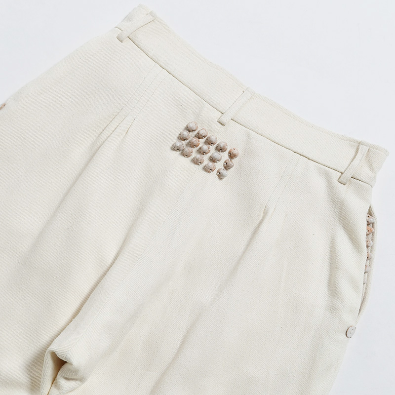 MAD SASHIKO SPIKED SLIM PANTS -WHITE- | IN ONLINE STORE