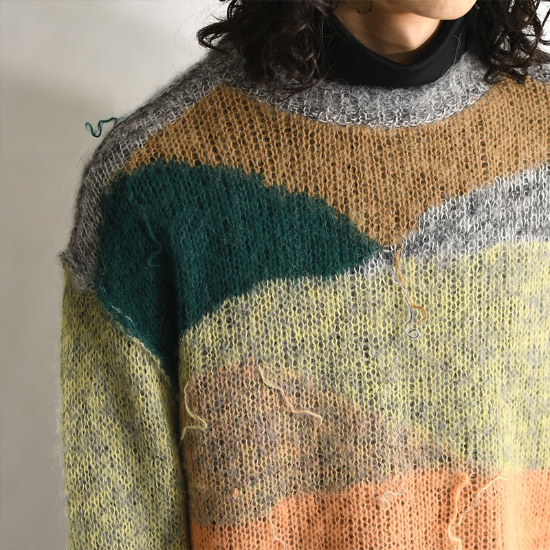 ALPACA INTARSIA KNIT -YELLOW- | IN ONLINE STORE