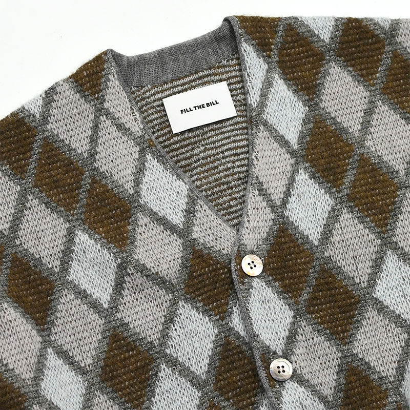 ARGYLE CARDIGAN -GRAY- | IN ONLINE STORE