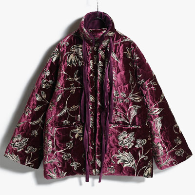 QUILTED CHINA JACKET -BURGUNDY-