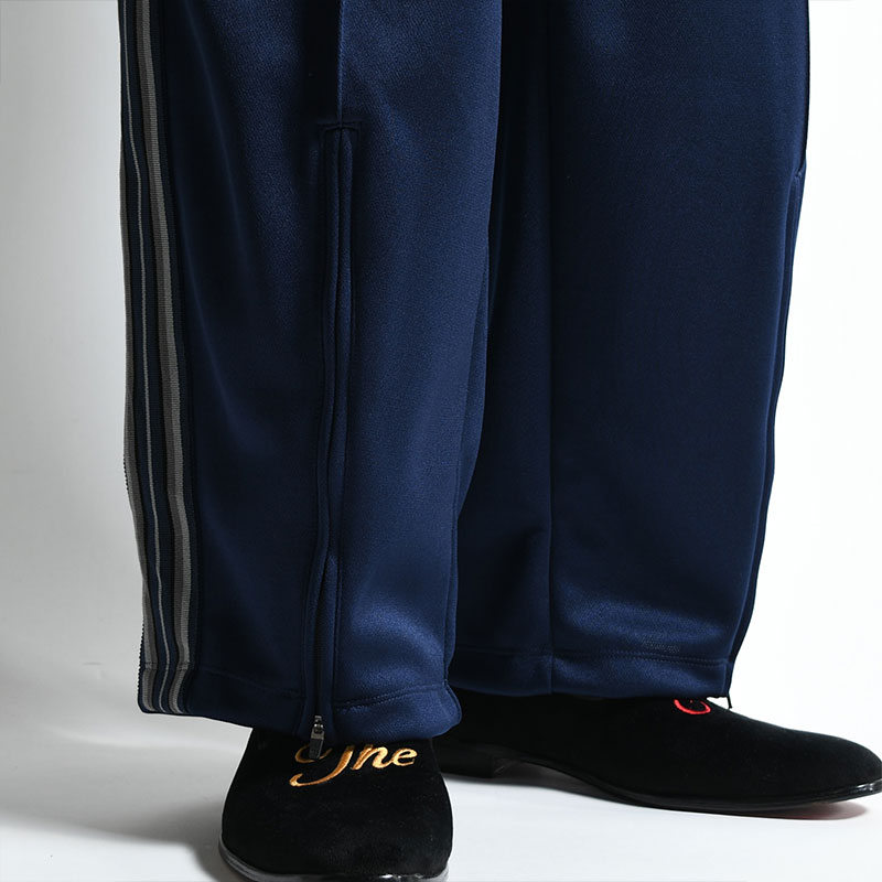 WIDE TRACK PANTS -NAVY-