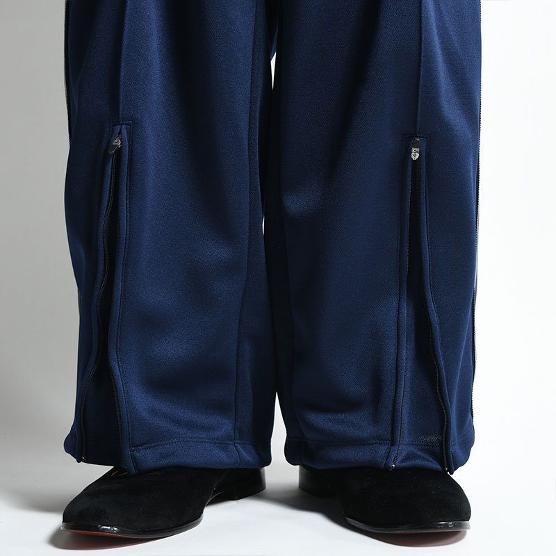 WIDE TRACK PANTS -NAVY-