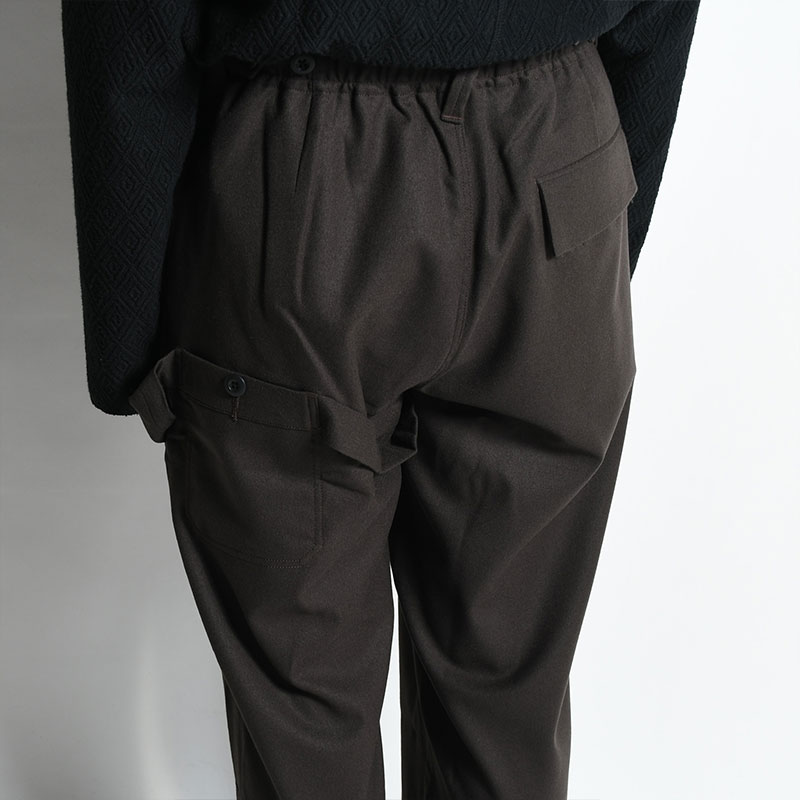 ONE TUCK EASY SLACKS -BROWN- | IN ONLINE STORE