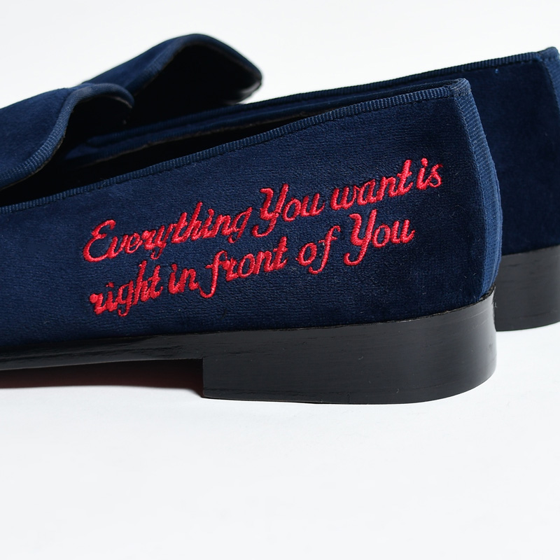 EMBROIDORY SLIP ON -NAVY-