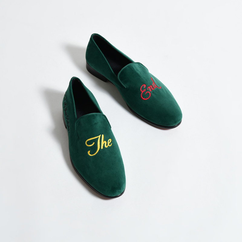EMBROIDORY SLIP ON -GREEN-