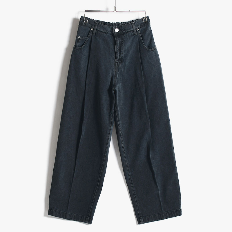 WIDE DENIM SLACKS -W BLACK- | IN ONLINE STORE