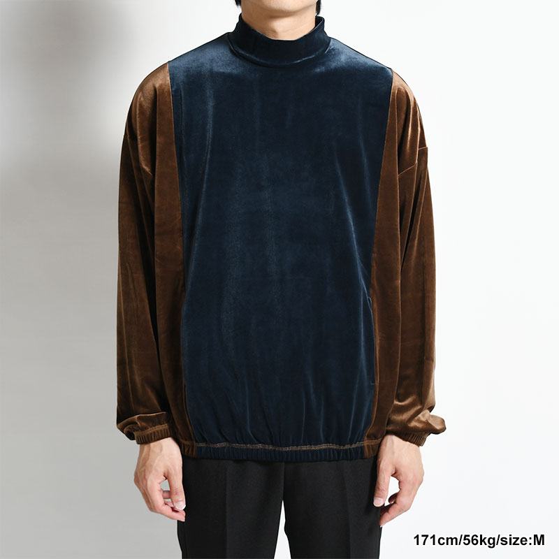 VELOR MOCKNECK -NAVY×BROWN- | IN ONLINE STORE