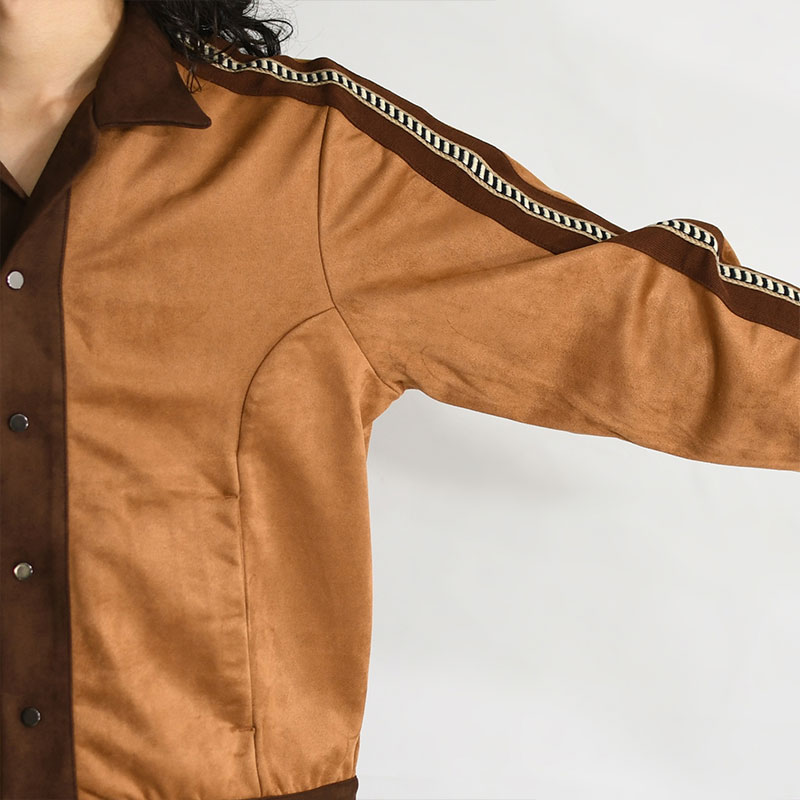 FAUX SUEDE TRACK JACKET -CAMEL- | IN ONLINE STORE