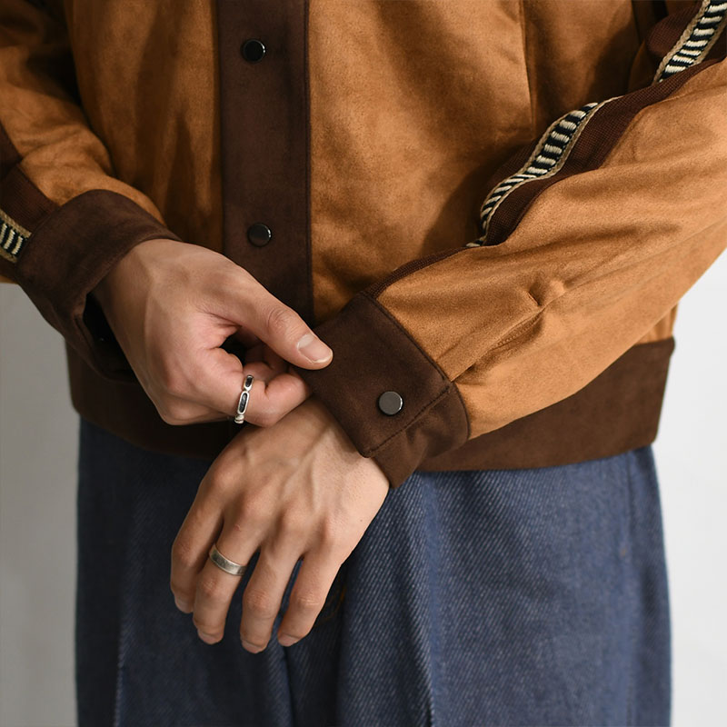 FAUX SUEDE TRACK JACKET -CAMEL- | IN ONLINE STORE