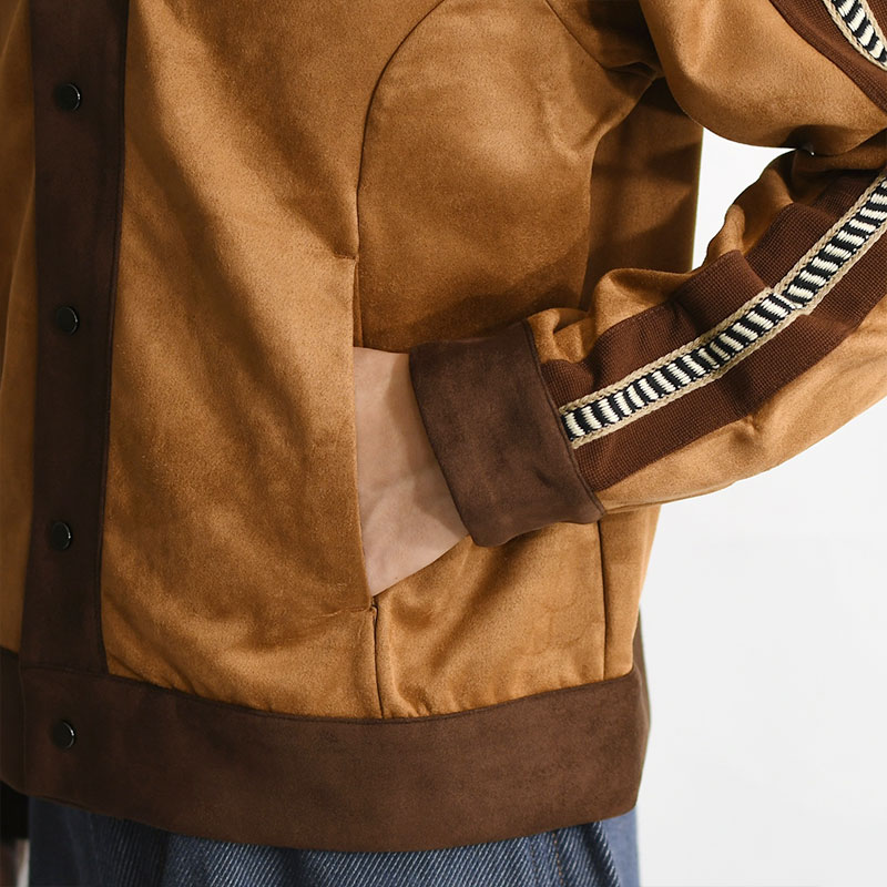 FAUX SUEDE TRACK JACKET -CAMEL- | IN ONLINE STORE