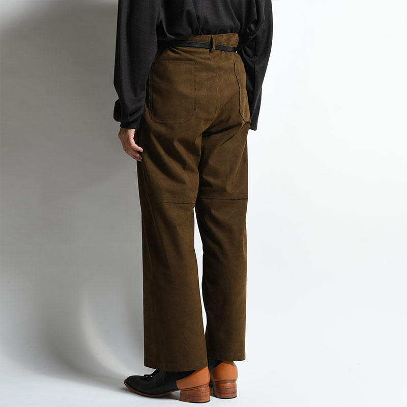 FAUX LEATHER FLARE PANTS -BROWN- | IN ONLINE STORE