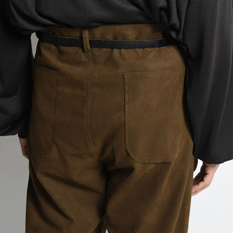 FAUX LEATHER FLARE PANTS -BROWN- | IN ONLINE STORE