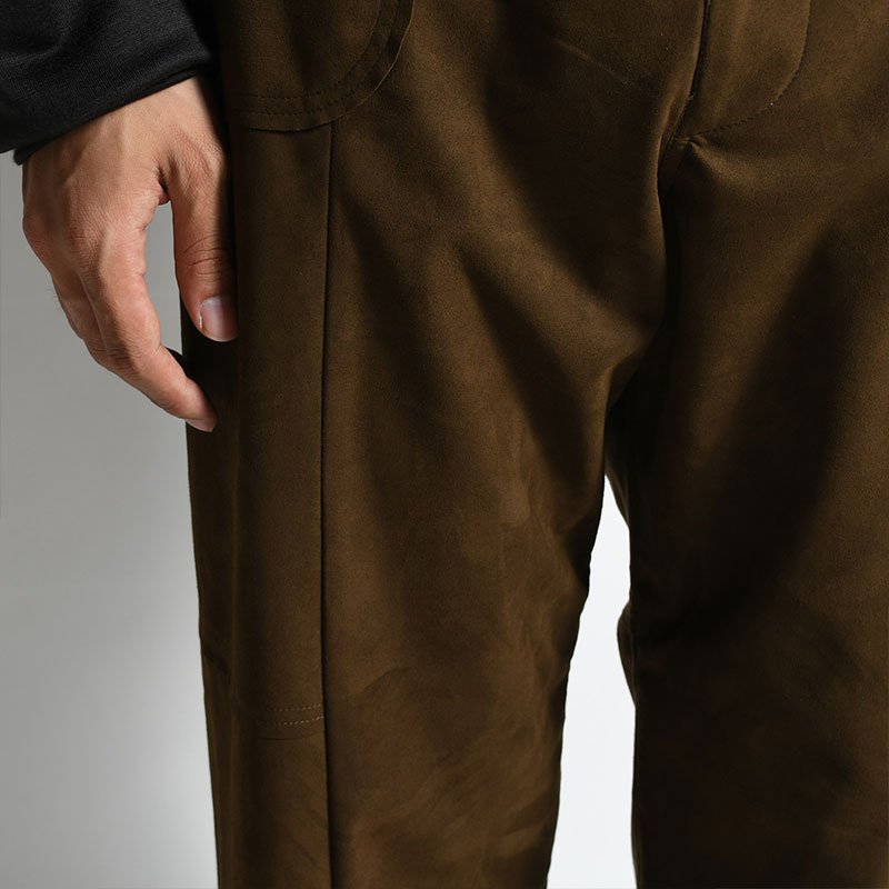 FAUX LEATHER FLARE PANTS -BROWN- | IN ONLINE STORE