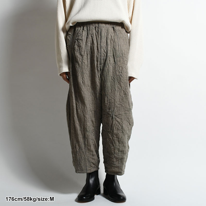 SALT SHRINKAGE TAPERED EASY PANTS -KHAKI- | IN ONLINE STORE