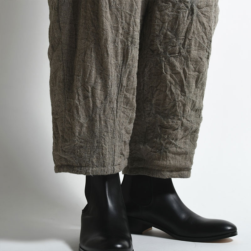 SALT SHRINKAGE TAPERED EASY PANTS -KHAKI- | IN ONLINE STORE