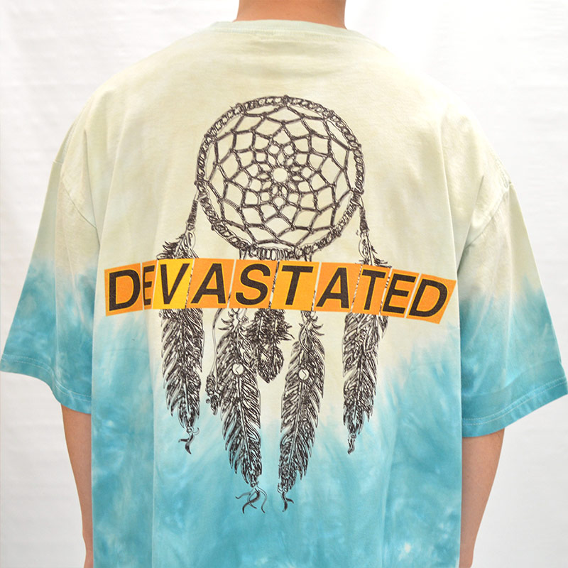 HAND DYEING AND PRINT TEE TYPE D -SKY-