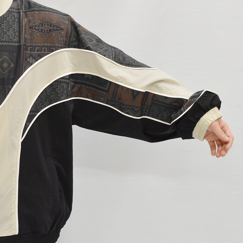 PERSONAL DATA PRINT TRACK JACKET -BROWN-