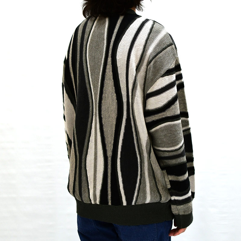7G FEATHER STRIPE KNIT PULLOVER -GRY- | IN ONLINE STORE