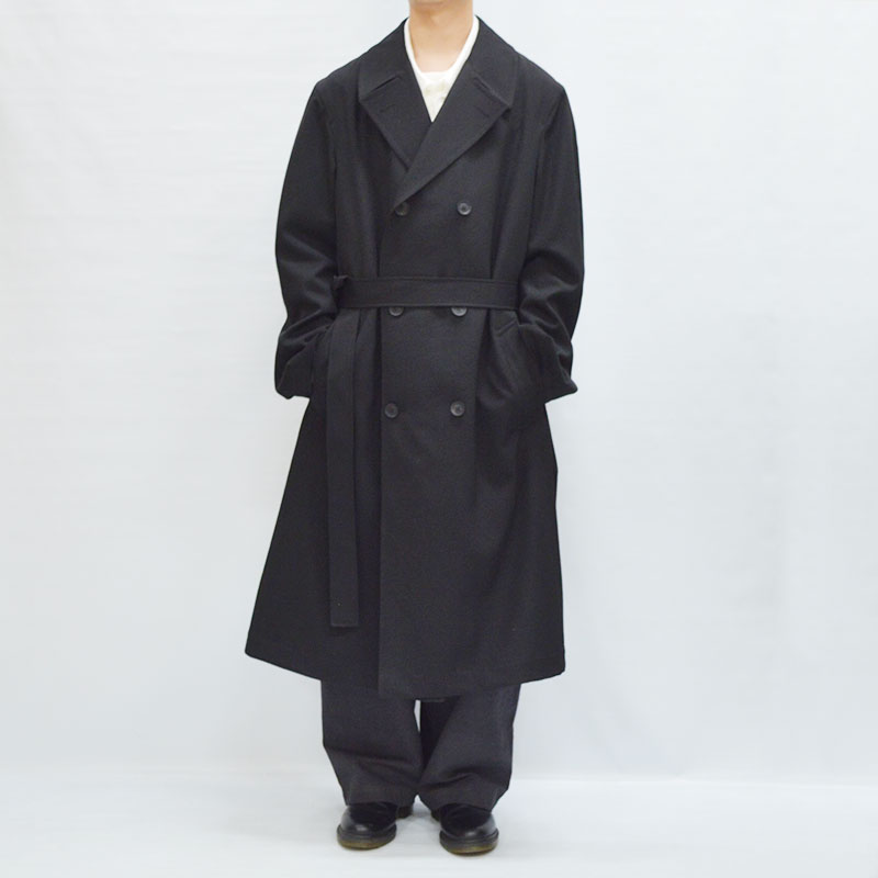 REGULATION W/GABARDINE 8BUTTON DOUBLE BREASTED COAT -BLK- | IN