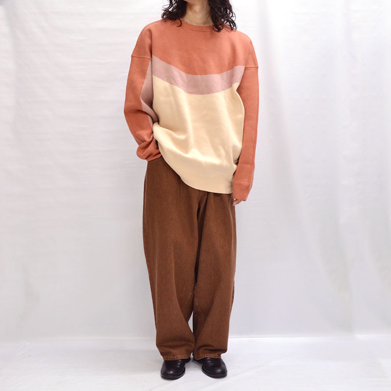 Border Knit Crew -BEIGE- | IN ONLINE STORE