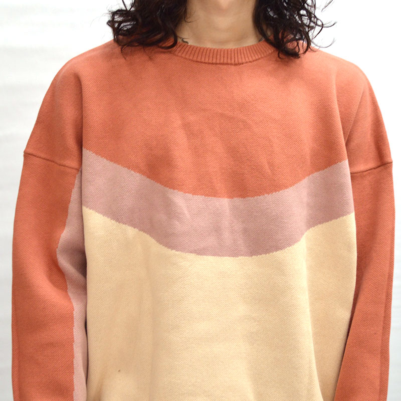 Border Knit Crew -BEIGE- | IN ONLINE STORE