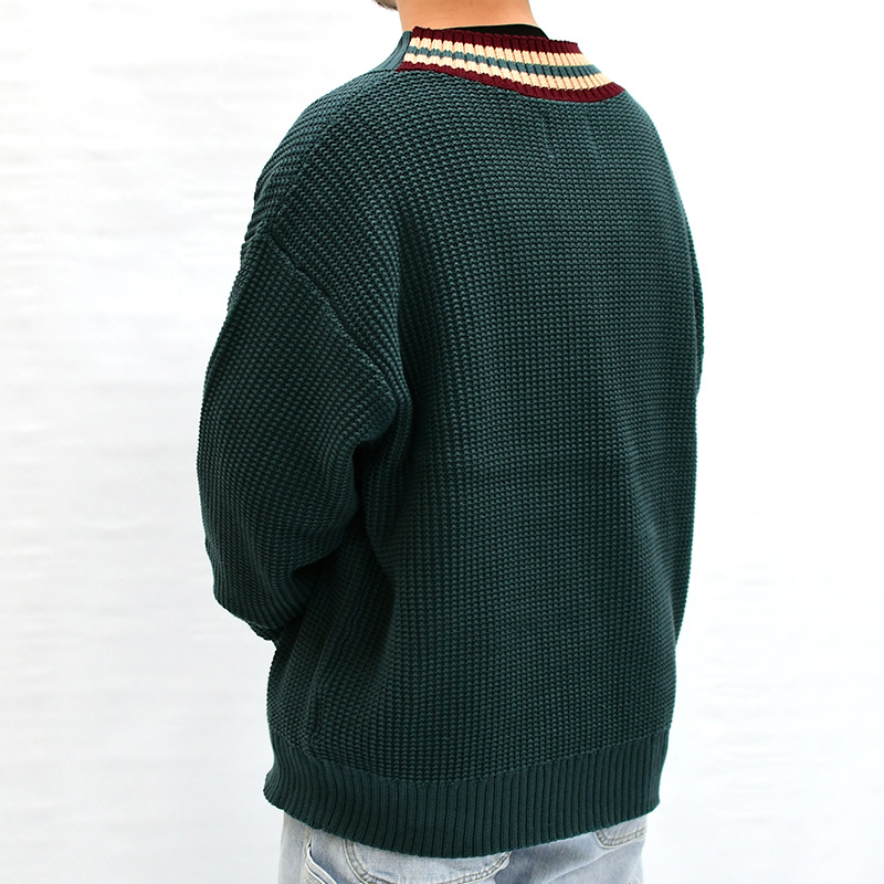 Asymmetry V Knit -GREEN- | IN ONLINE STORE