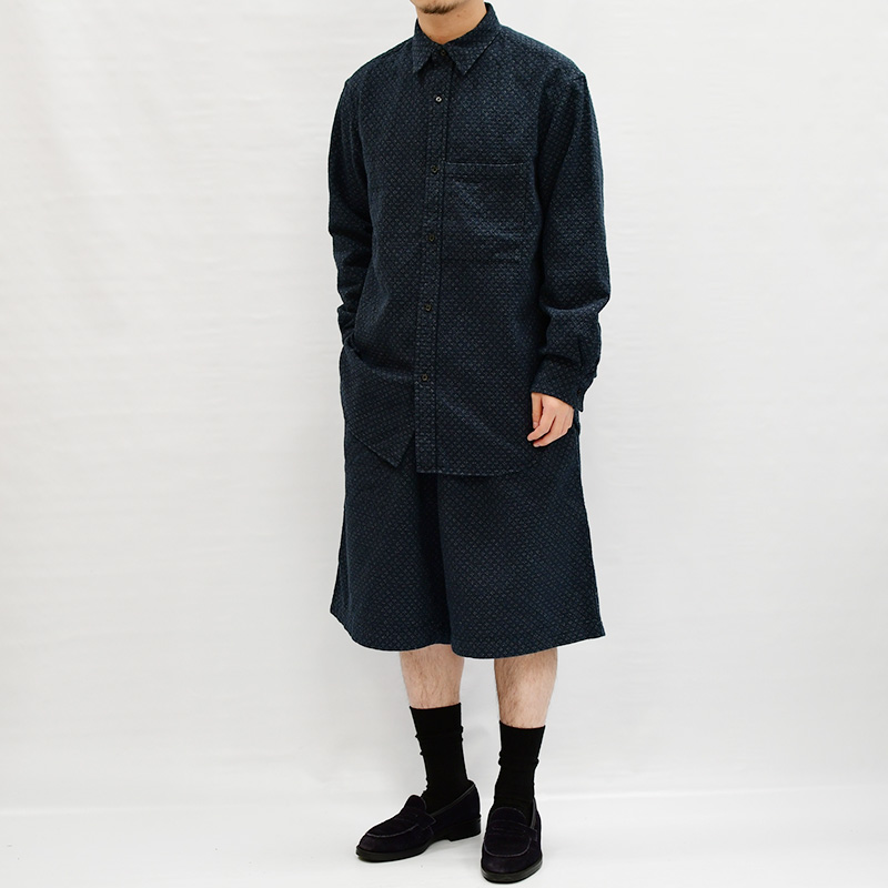 CROSS SASHIKO L/S SHIRT -NAVY- | IN ONLINE STORE