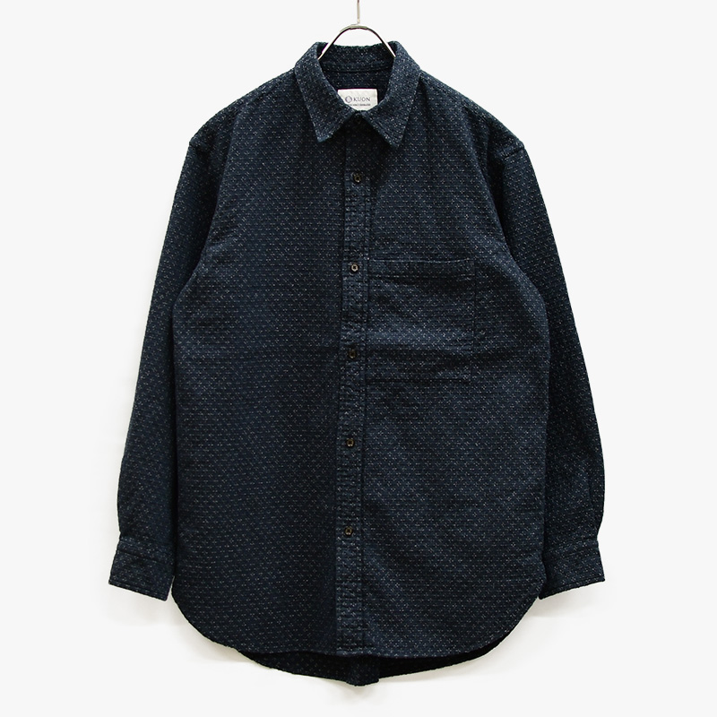 CROSS SASHIKO L/S SHIRT -NAVY- | IN ONLINE STORE