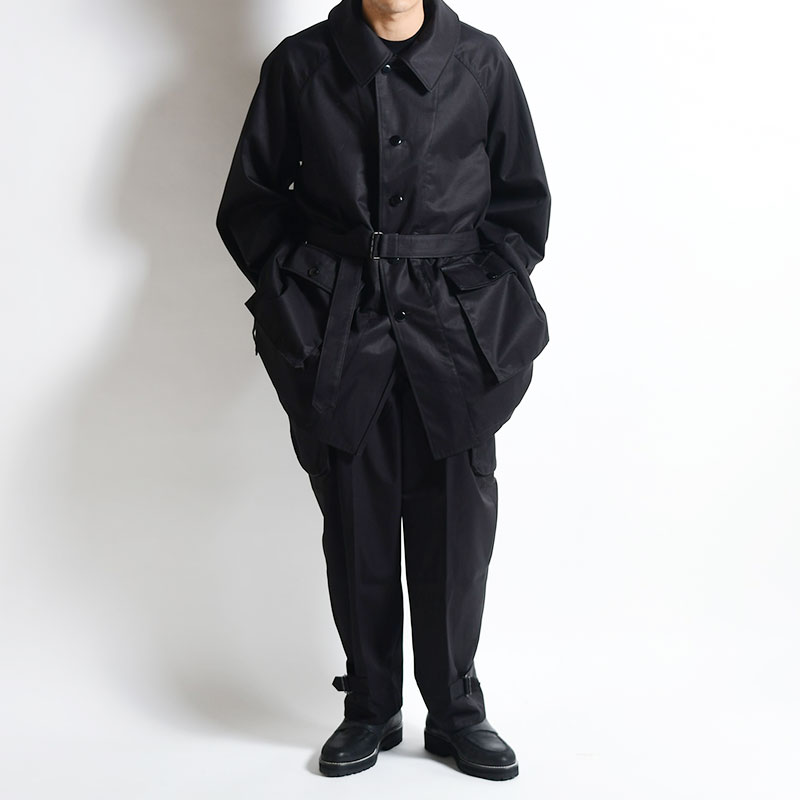 【knuthmarf】layered motorcycle coat blackAMAIL
