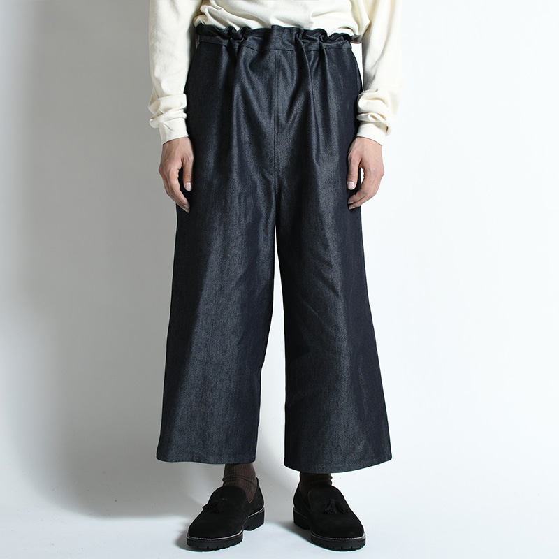 新品 VU 22SS ヴウ easy pants シルク ワイド デニム パンツ-